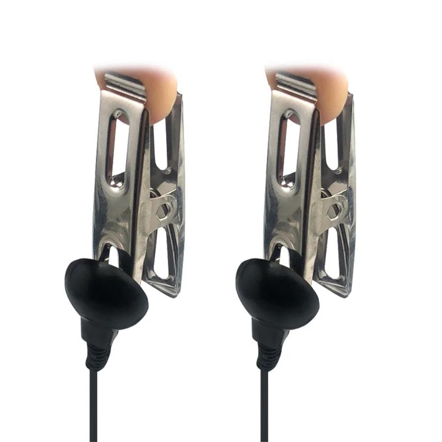 Electric Shock Nipple Clamps Breast Clips Labia Clamp Medical Themed Toy Electric Stimulation Erotic Sex Toys For Women Couples