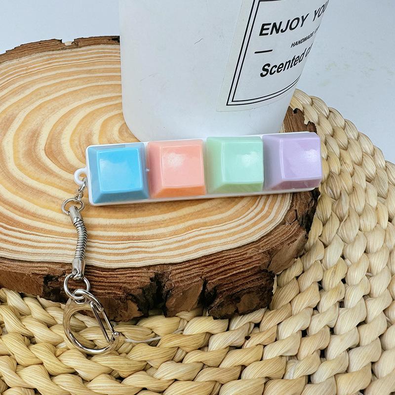Cute 1 Buttons Keyboard Fidget Keychain Keyboard Clicker Mechanical Keyboard Keyring Stress Relief Toys Gift For Girlfriend