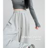 Gray Sweatpants Women's Spring and Autumn New High-waisted Loose and Thin Wide-leg Pants Small Straight Casual Sweatpants