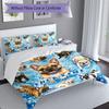 3PC Custom Name French Bulldog Pool Party bedding,soft and breathable,2D flat print,room decor.,Poster Three-piece set,Soccer Three-piece set,Art,Post