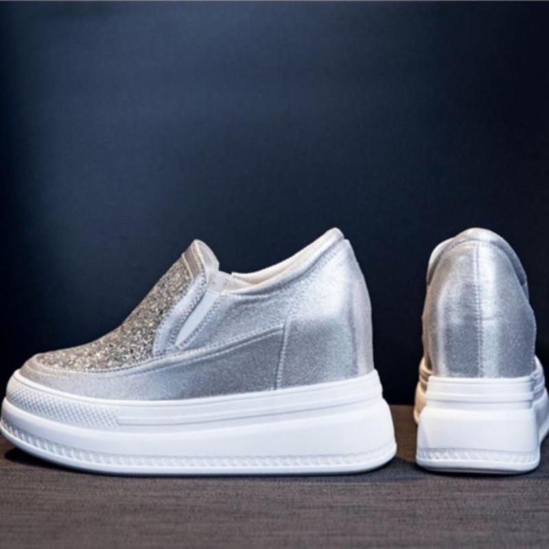 Woman Footwear Round Toe High On Platform Slip Shoes for Women Black Designer Luxury Casual Trends 2025 Offer Walking New In 39