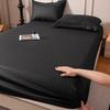 Fitted Bed Sheet with Elastic Band Solid Color Soft Mattress Cover for Single Double King Queen Bed 90/120/140/150/160/180x200cm