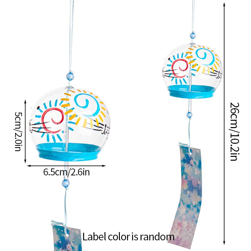 Japanese Sakura Glass Wind Chime Wind Bell Kawaii Room Decor Aesthetics Wind Campaigns Wall Decor Music Bell Sound Wind Spinner