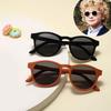 Round Frame Kid's Sunglasses Safety Goggles with Adjustable Strap Sunglasses Flexible Silicone Unbreakable Children Eyewear