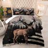 Elk Pattern Quilted Quilt Set Jungle Style Bedding Set Suitable for Hunting Lovers Bedroom Decoration All Seasons
