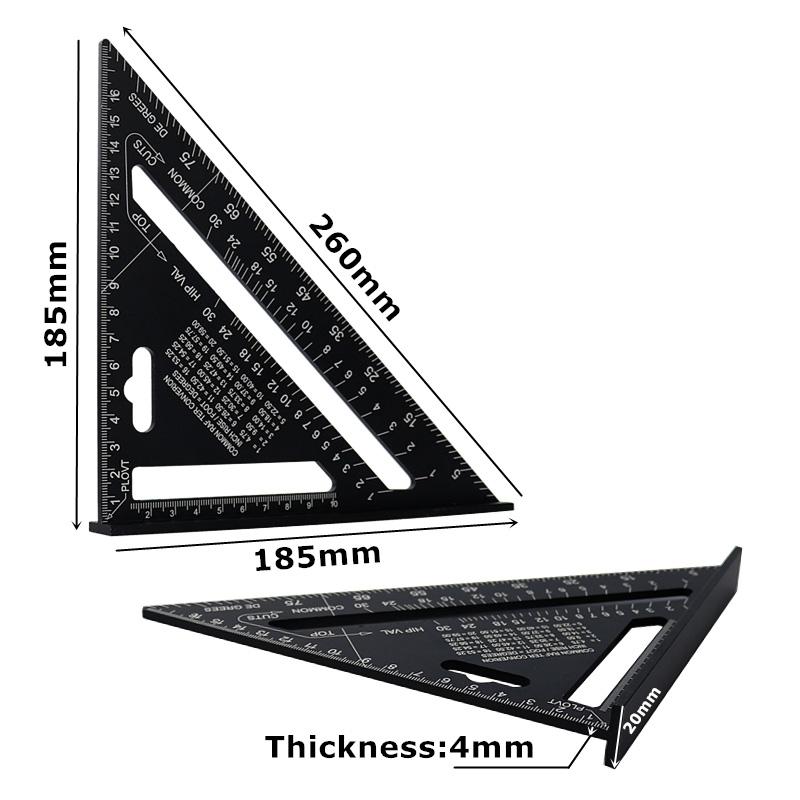 Woodworking Triangle Ruler Tools High Accuracy Precision Corrosion Resistance