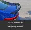 Улучшения для Honda Civic 11-го поколения 2022 года: передний сплиттер, задний спойлер, диффузор, жалюзи, задний бампер.