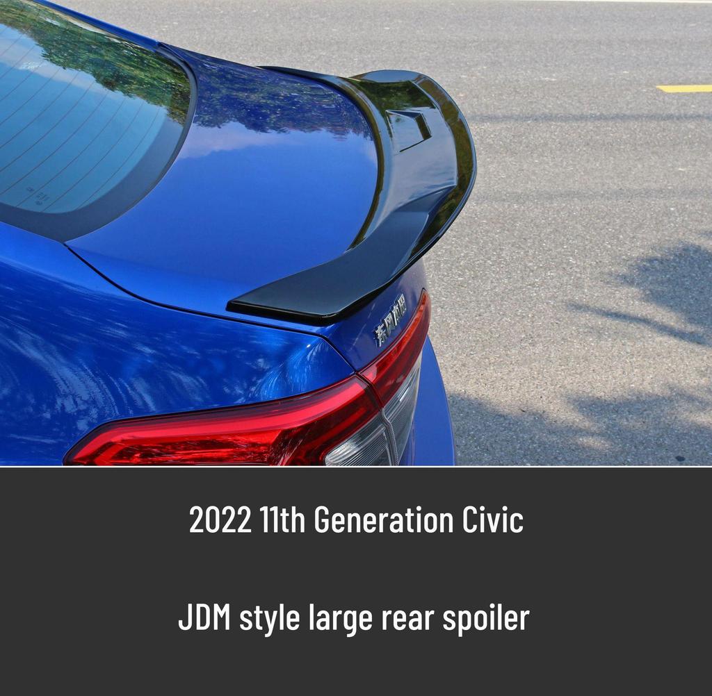 Улучшения для Honda Civic 11-го поколения 2022 года: передний сплиттер, задний спойлер, диффузор, жалюзи, задний бампер.