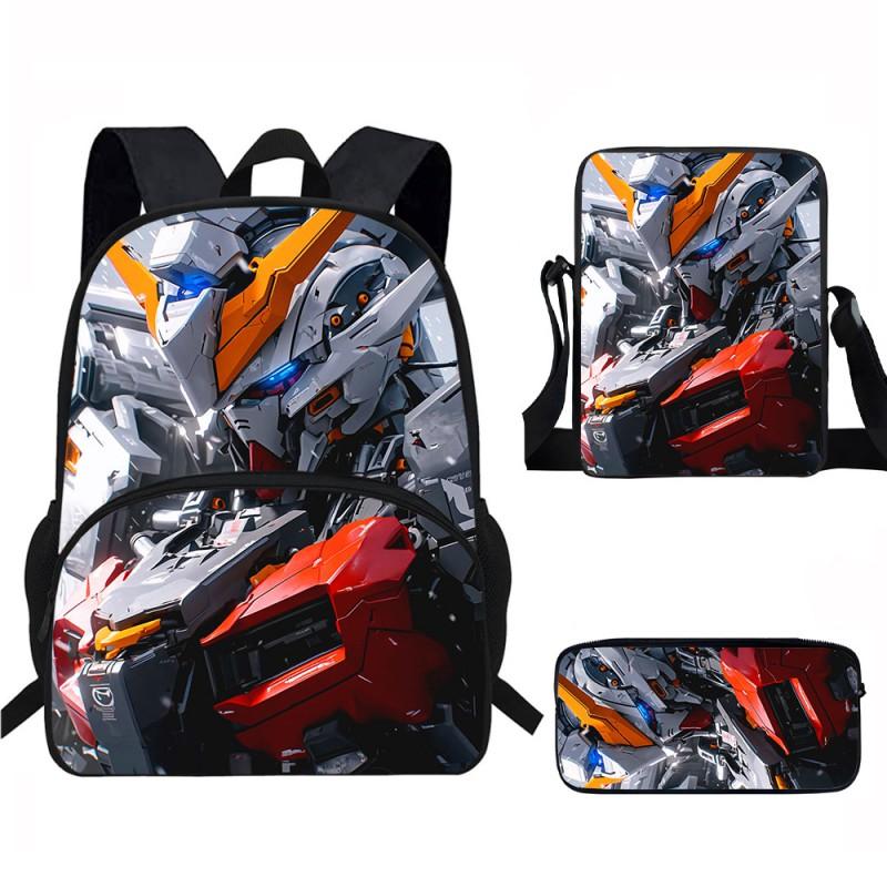 Kids School Backpack Set With Printed Cartoon Design - Lightweight Ergonomic Dual-Shoulder Bag Pencil Case Crossbody