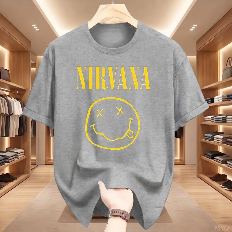 New Nirvana Rock Band Unisexs 100cotton Tshirt Hiphop Style Unisexs and Unisexs Oversized Y2K Tee Casual Loose Outdoor Street