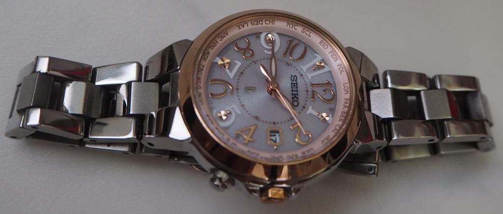 [USED] Seiko Lukia Titanium Radio-Controlled Solar Watch 1B25-0AC0 White Dial