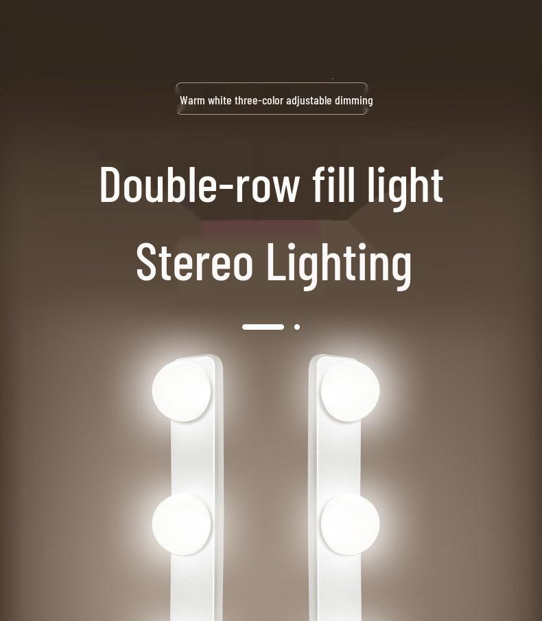 Streamer Desktop Fill Light: Double Row LED for Professional Live Room, Video Background, and Atmosphere.