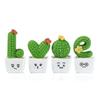 2.5-3.4cm 1/4Pcs Funny Cactus Flower Figurines Resin Cactus Miniatures Micro Ornaments DIY Mini Sculpture Decoration Crafts