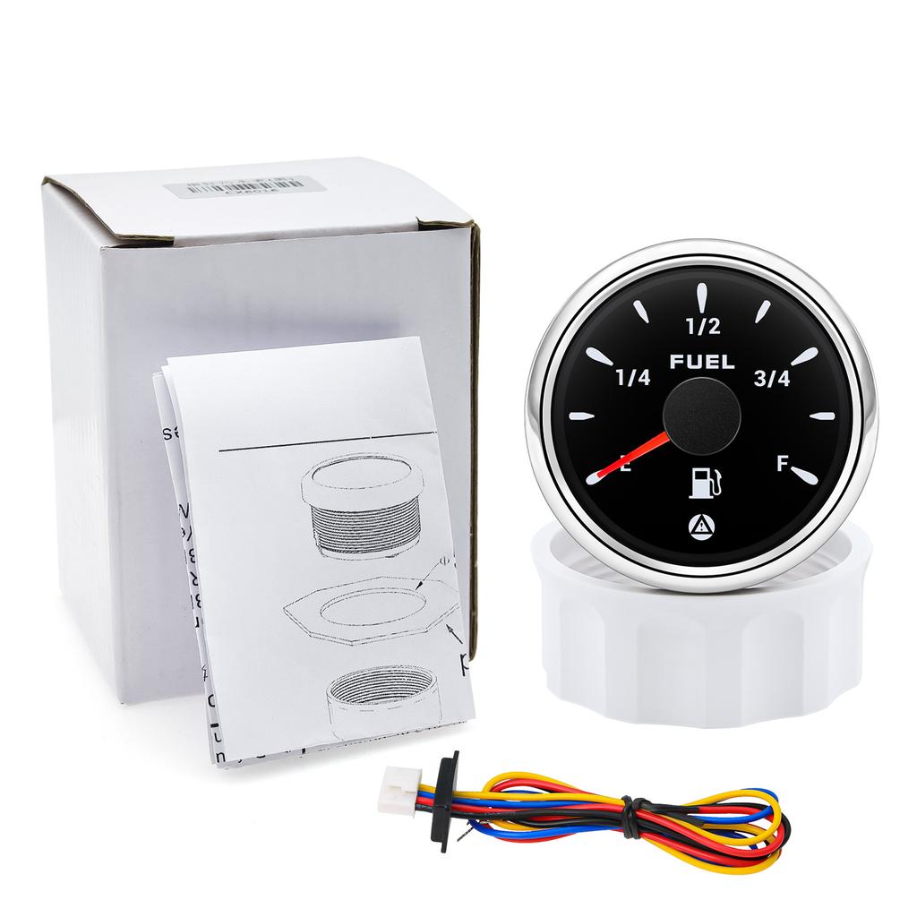 52mm Fuel Level Gauge 240~33ohm 0~90ohm Fuel Sensor For Marine Boat Car Truck 7 Color Backlight Fuel Float Oil Level Meter