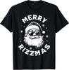 Merry Rizzmas Kids Teens School Funny Christmas Santa Claus T-Shirt