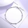 New Simple Beads Double Layer Mini Transfer Beads 925 Sterling Silver Jewelry Personality Snake Bone Chain Bracelets Sb176