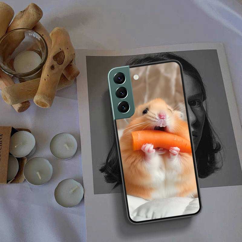 Чехлы для телефона с хомяками в шляпах и ушами для Samsung A17 A14 A24 A34 A54 A03S A04S A13 A23 A33 A53 A70 A50S A30 A40 A51 A41 A20E