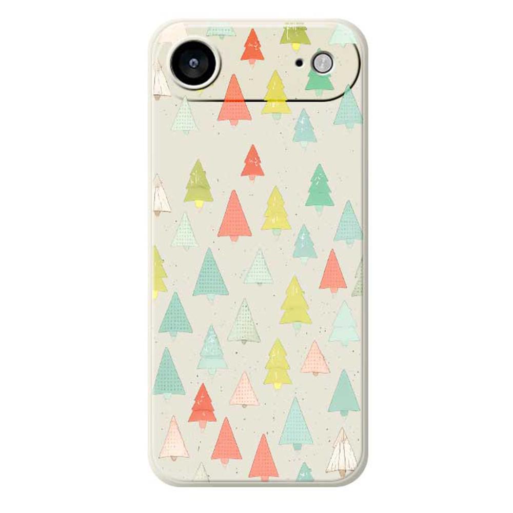 For iPhone 17 Air Case Colorful Trees Pattern Printing Straight Edge TPU Phone Back Cover