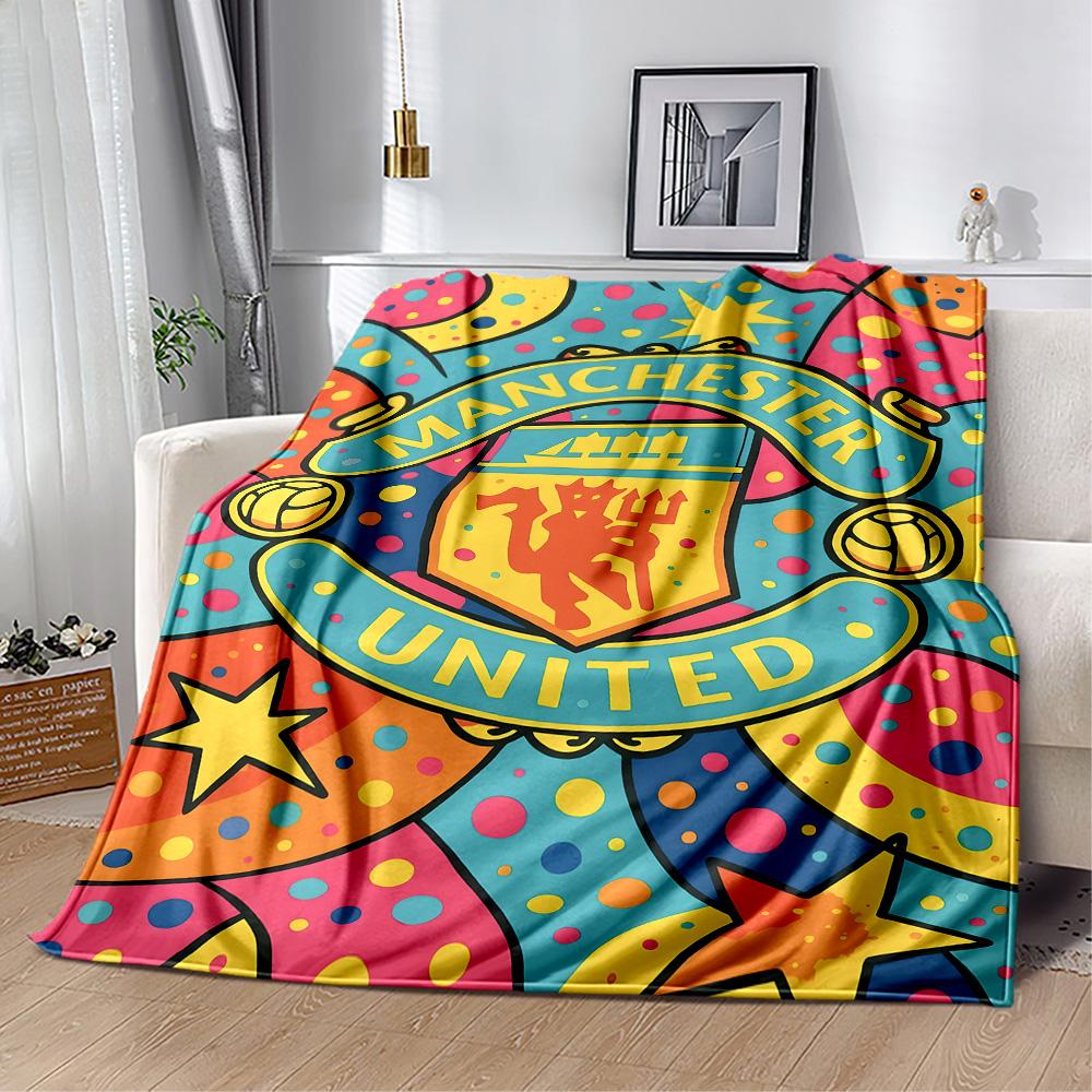 Manchester Fan Art Blanket Soft Warm Cozy Great for Picnics Chair Bed Four Seasons Multipurpose Modern Style Unique Gift for Family and Friends Campin