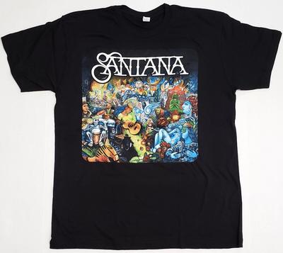 Футболка SANTANA Рок-гитарист Мужская 100% Хлопок Черная Новая Унисекс Футболка
