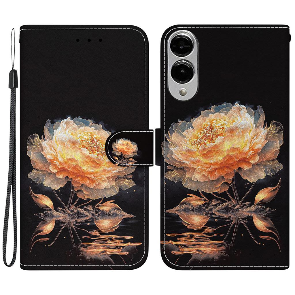 For Samsung Galaxy S25 Edge Wallet Phone Case Anti-Drop Leather Flip Cover Pattern Printing