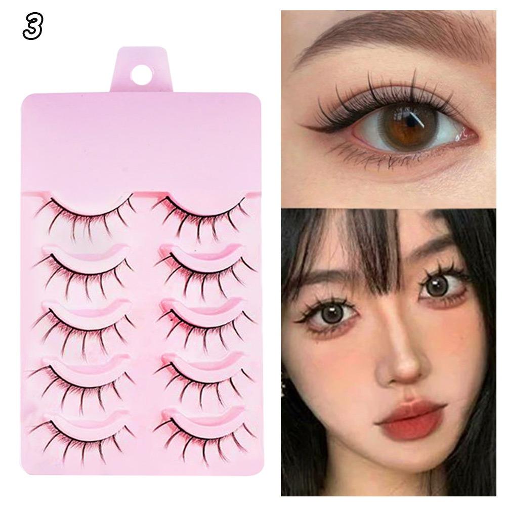 5 пар натуральных ресниц «рыбий хвост» в стиле манга, черные ресницы в стиле аниме, высококачественные накладные ресницы