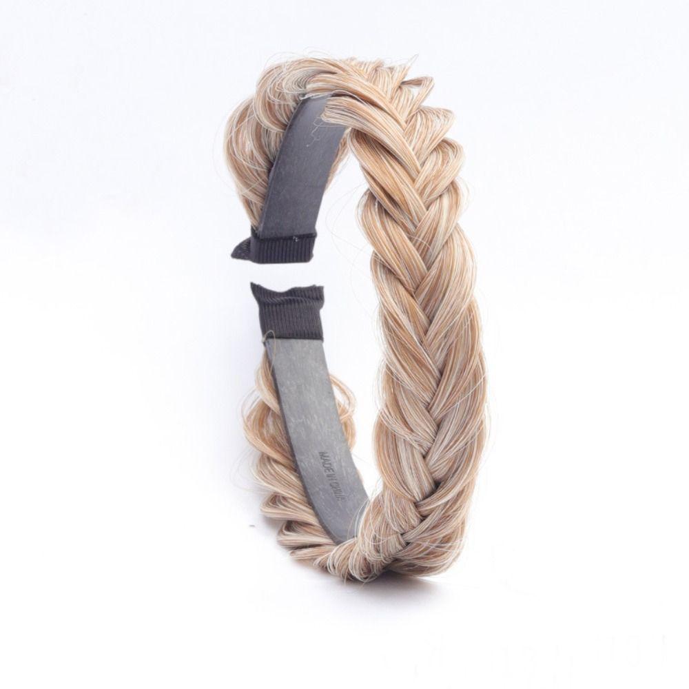 Style Braided Headband Twist Braid Hair Hoop Toothed Non-slip Hairband Wig Heat Resistant Wig