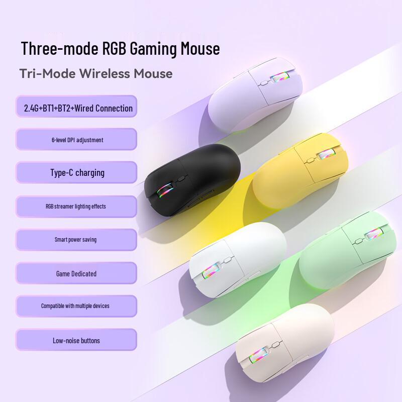 OLOEY 281 RGB Вертикальная Бесшумная Игровая Мышь Двухрежимная