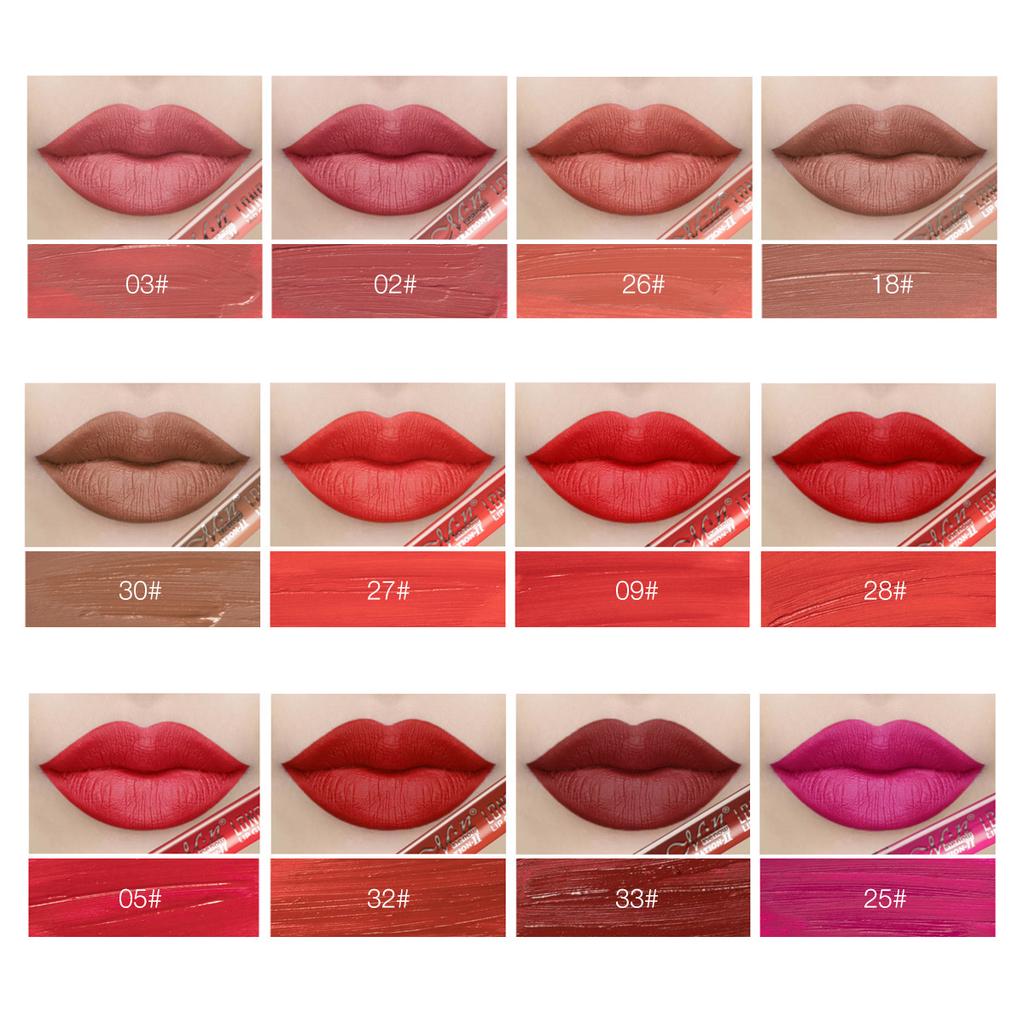 12Colors /set Makeup Matte Lip Gloss Lasting Non-stick Cup Liquid Lipstick Lip Tint