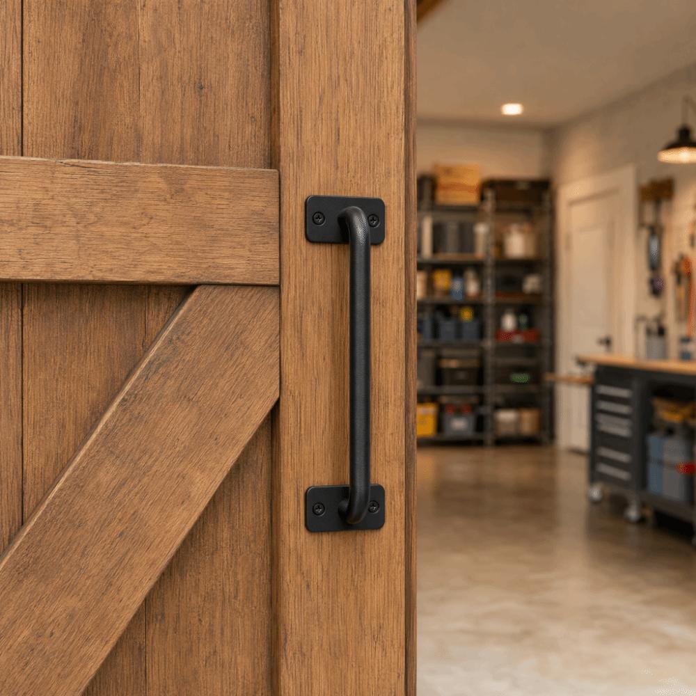 Carbon Steel Barn Door Pull Handle Easy Install Gate Door Pull Handle Sliding Door Handle Gate