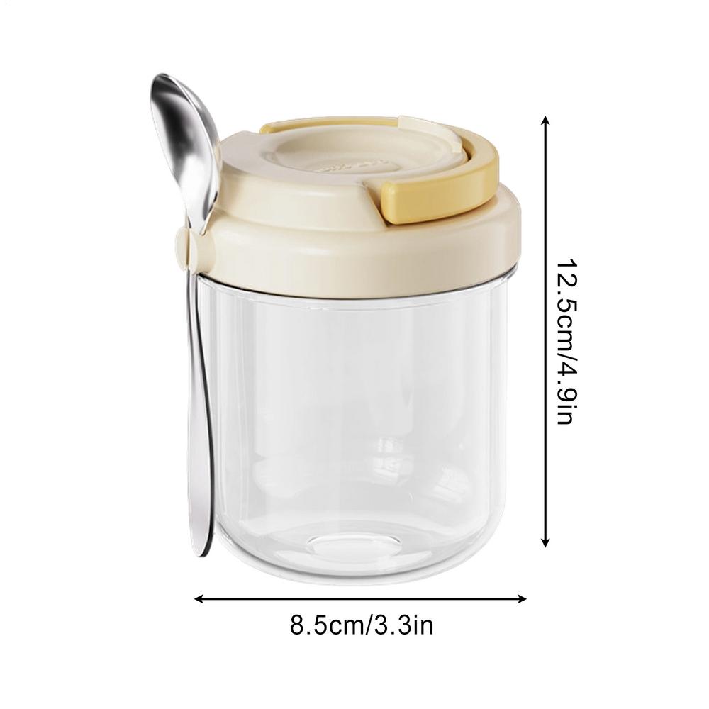 Overnight Oats Jars 400ml Reusable Oatmeal Jar With Spoon Oatmeal Cups With Lids For Pudding Cereal Salad Snack Parfait Fruit