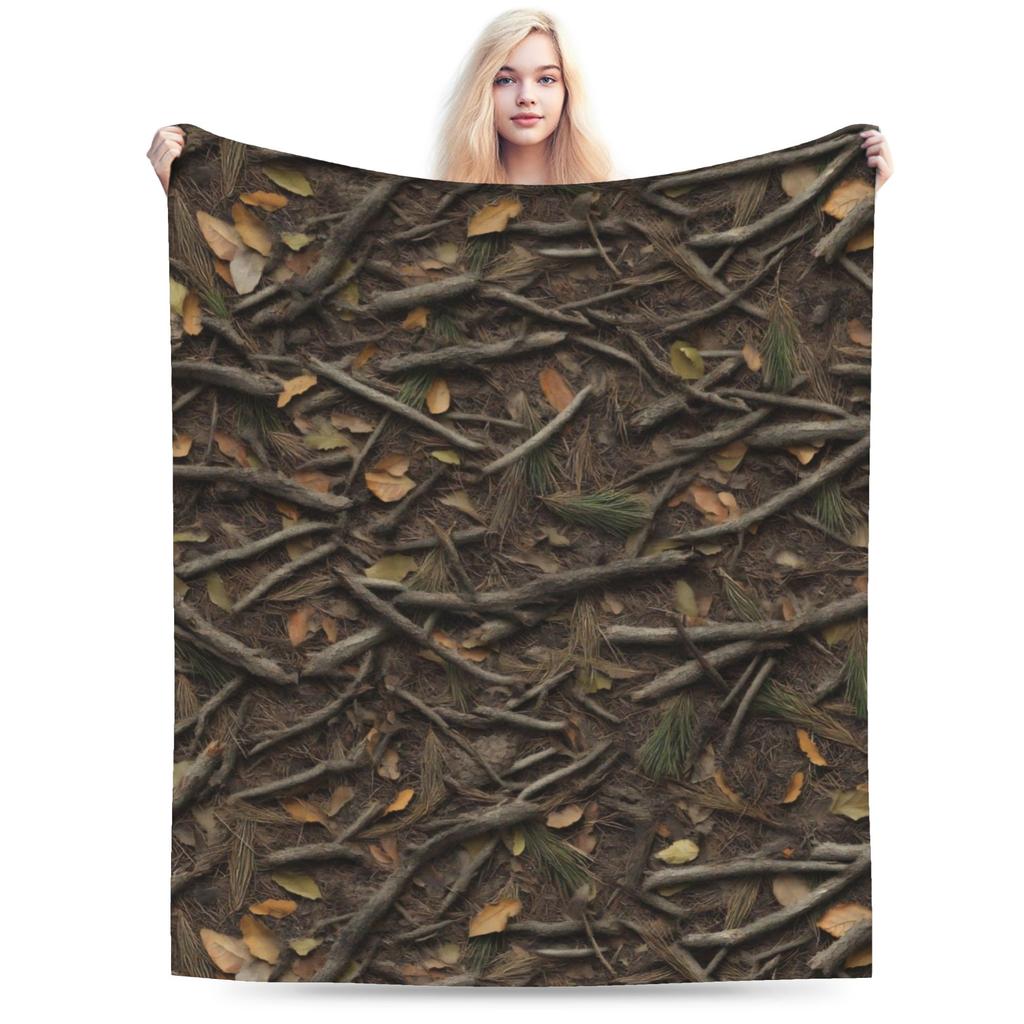 Super Warm Blanket Kids Camping Green And Brown Camo Bedding Throws Flannel Bedspread For Home Decor Graphic Sofa Bed Cover