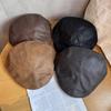 Retro Suede Beret With Solid Color Design Suitable For Teens Daily Matching