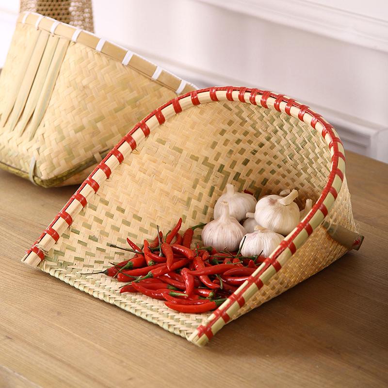 Набор ручной работы из бамбуковой веялки и совка - Идеально подходит для просеивания риса, зерна и зачерпывания чая.