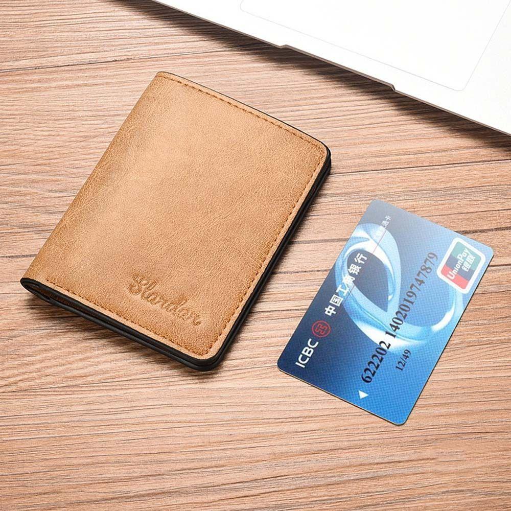 Money Bag Cash Clip PU Leather Ultra-thin Men Wallet Business Card Holder Coin Purse ID Card Cover