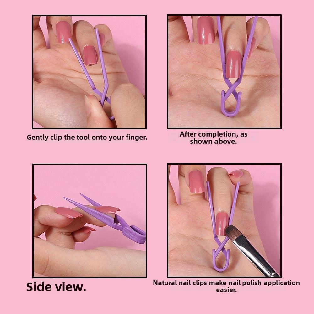 20pcs Pink Purple Nail Painting Protection Clip  for Manicure Tools