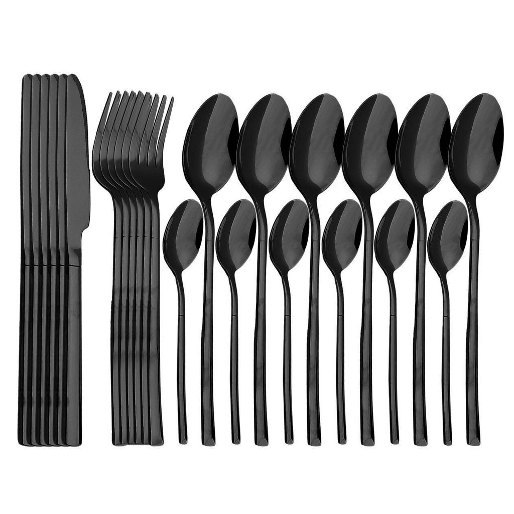 24 шт. золотой набор столовых приборов, набор столовых приборов из нержавеющей стали, нож, вилка, ложка, обеденный набор, кухонная посуда, набор столовых приборов, можно мыть в посудомоечной машине