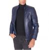 Navy Blue Men's Jacket Handmade Leather Genuine Lambskin Classy Biker Stylish Party Wear