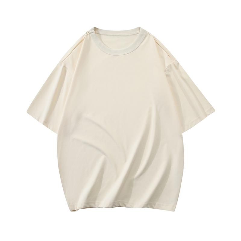 2025 Spring Summer Men Casual Short Sleeve T-Shirts Men Clothing Man Solid Color Streetwear Tshirts Male Couple White Tops Tees