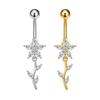 Exquisite Belly Navel Stud Stainless Steel Navel Button Trendy Butterfly Chain Navel Ring  Daily