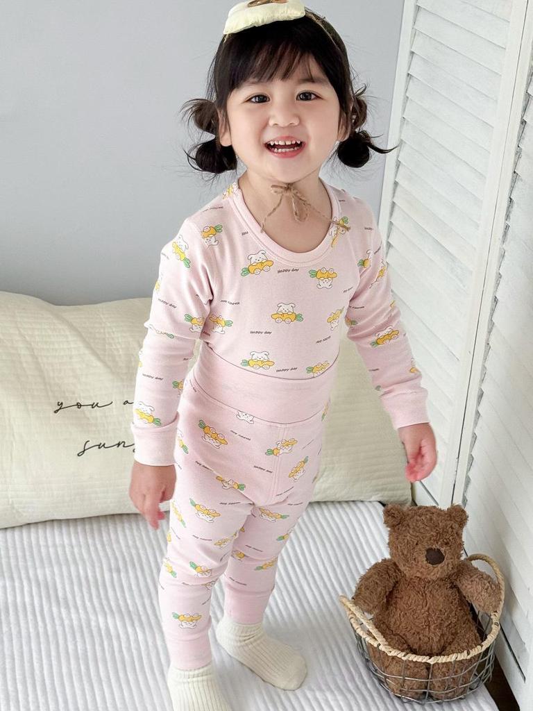 25 Стилей Детский Хлопковый Комплект Нижнего Белья с Завышенной Талией для Мальчиков и Девочек - Защита Животика, Бесшовный, Теплая Осенне-Зимняя Домашняя Одежда