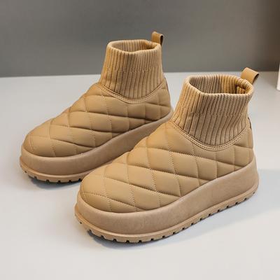 Модные новые зимние хлопковые ботинки, повседневная женская обувь, высокие ботинки на толстой подошве, увеличивающие рост, студенческая обувь P777