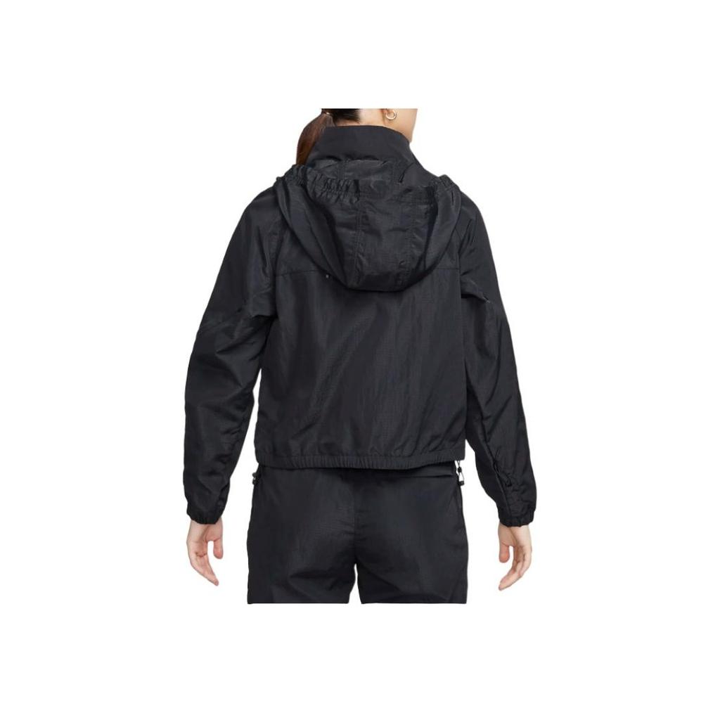 Nike Куртка Running Division Repel с логотипом, свободная, короткая, с капюшоном, на молнии, женская куртка, черная FN2576-010