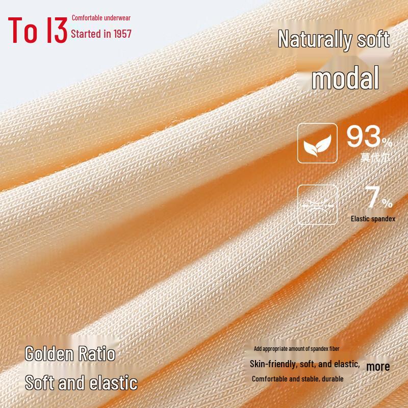 Hongdou Women's 7A Antibacterial Modal Silk Crotch Briefs 4-Pack