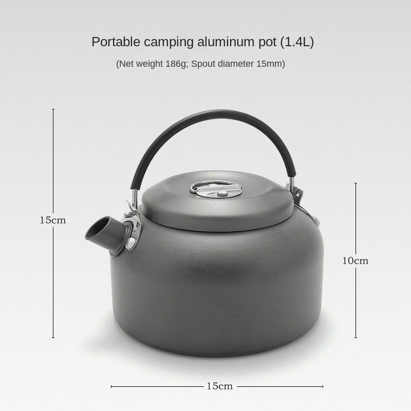 Outdoor Camping Kettle 1.4L Home Tea Making Kettle Camping Large Kettle 0.8L Portable Camping Aluminum Kettle