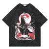 Футболка из хлопка Jujutsu Kaise Streetwear Стирка Черный Оверсайз Короткий рукав Повседневная Ежедневная носка Юдзи Итадори Разделение личности Искусство