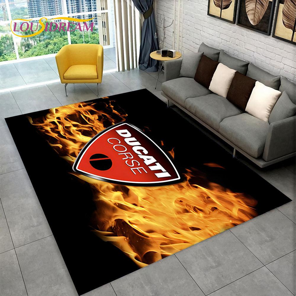 3D D-Ducati Pattern Area Rug Large,Carpet Rug for Living Room Bedroom Sofa Doormat Kitchen Decor,Kid Game Non-slip Floor Pad Mat