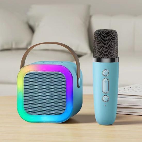 Мини-караоке-машина с микрофоном, совместимая с Bluetooth, 5 звуковыми эффектами, мощный компактный портативный комплект колонок для караоке