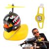 Motorcycle Handlebar Yellow Duck Decoration Rubber Duck Toy Car Ornaments Car Dashboard Decorations With Propeller Helmet