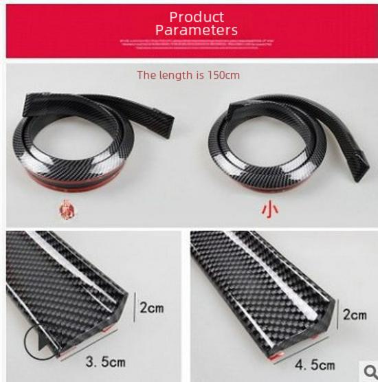 Universal Car Modification Rubber Tail Wing In Large, Small and Carbon Fiber Options with Pressure Wing and Rubber Strip.